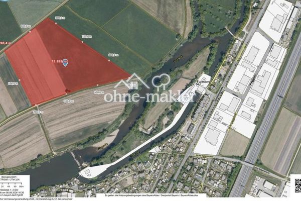 Terreno agricolo in posizione di pianura 1a – 53.600 m² (5,36 ha) presso Baiersdorf – su offerta