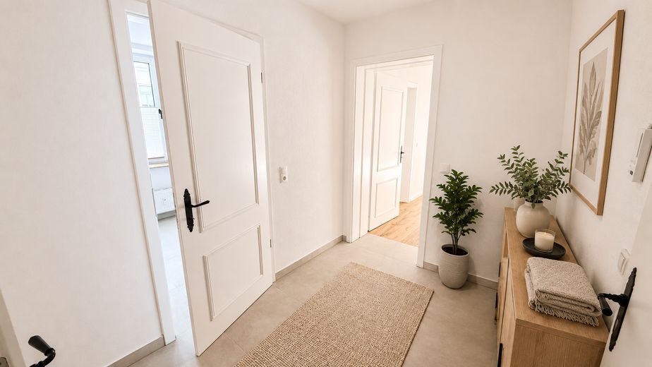 *Sofort bezugsfrei: 2 Zimmer mit großer Terrasse in der Leipziger Südvorstadt | Erstbezug* – Flur eingerichtet