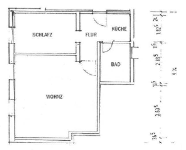 Helle 2-Zimmer-Souterrainwohnung – für Singles & Paare oder als Kapitalanlage – frei ab 01.12.2026 – Grundriss