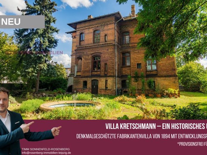 Villa Kretschmann à Borsdorf : 
Monument historique, jardin et liberté d’aménagement – sans commission pour l’acheteur – Photo 1