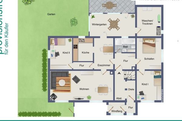 5 ZIMMER-EIGENTUMSWOHNUNG MIT GARAGE, WINTERGARTEN & GARTENNUTZUNG AM ZENTRUM VON RADEVORMWALD,PROVISIONSFREI !