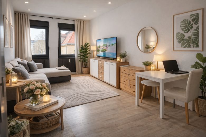 Kapitalanlage oder Eigennutzung - Renovierte 1-Zimmer-Wohnung – Wohnbereich- Ki