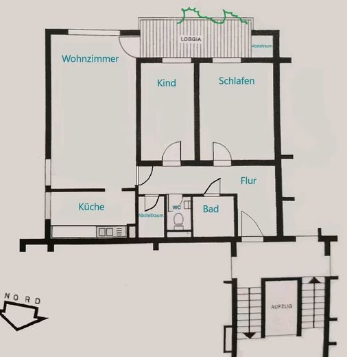Appartement 3 pièces avec balcon et place de stationnement à Niefern – Grundriss