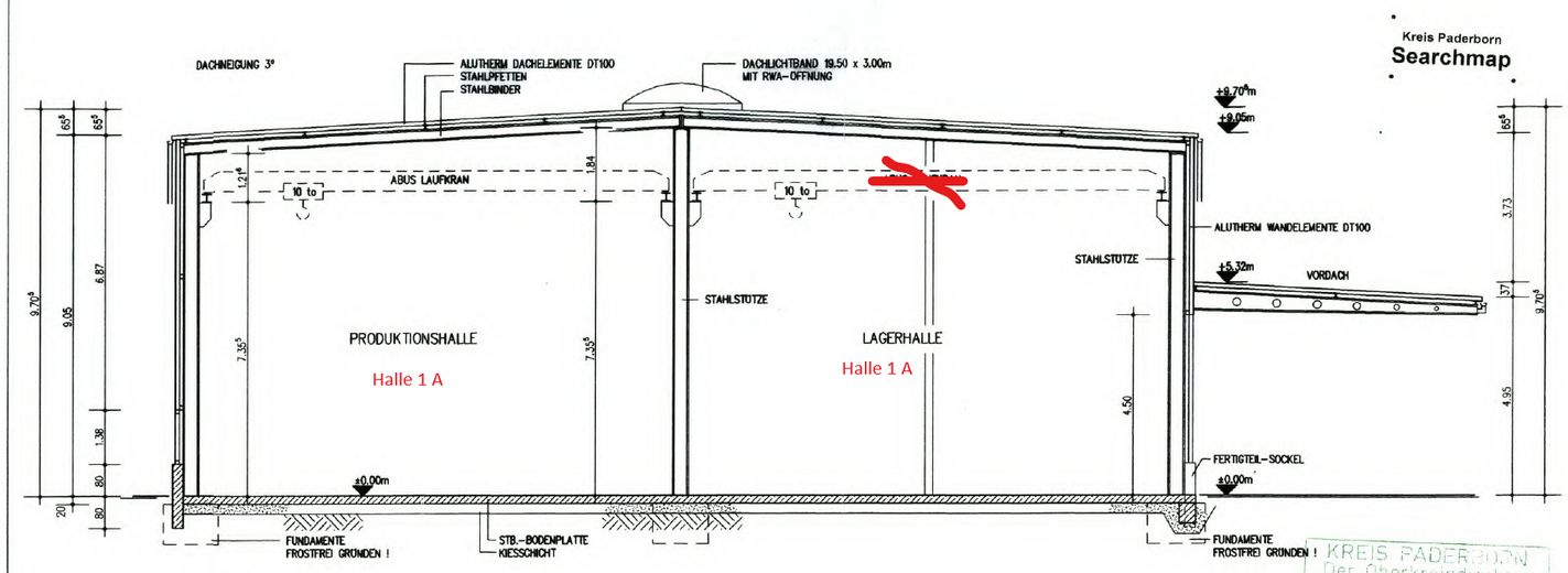 Lagerhalle/Gewerbehalle/Miethalle/Warmhalle/1100+300m²/Hallenkran 10t – Foto 18