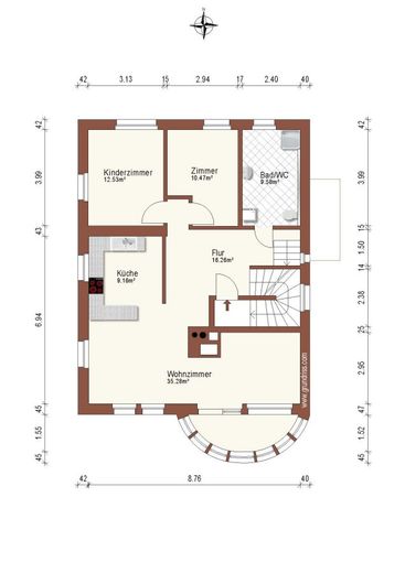 DACHGESCHOSS - MAISSONETTE IN ZWEIFAMILIENHAUS MIT GARTENANTEIL – Obergeschoss