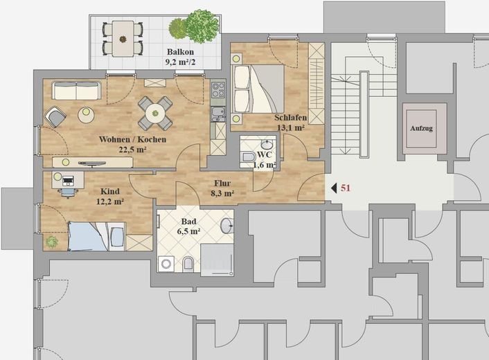 ERSTBEZUG - 3,0-ZIMMER WOHNUNG – Grundriss_WE_51