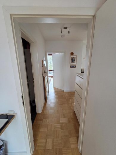 Splendido appartamento all'ultimo piano con camino, due balconi e vista sul verde – Flur 2