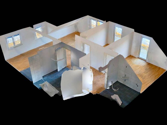 **PREMIÈRE OCCUPATION exclusive** Appartement moderne de 3 pièces au rez-de-chaussée avec BALCON dans un écrin de verdure – 3D-Ansicht Grundriss