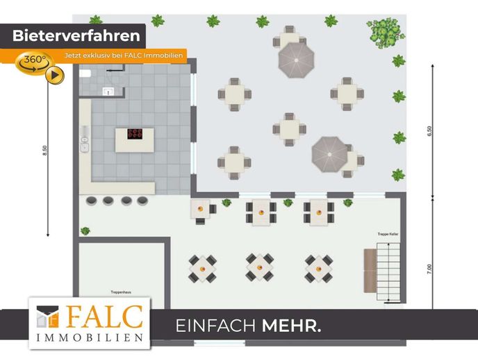 Gestalten Sie hier:  158 m²  Gewerbefläche - zentral gelegen - von FALC Immobilien Göttingen – Grundriss A