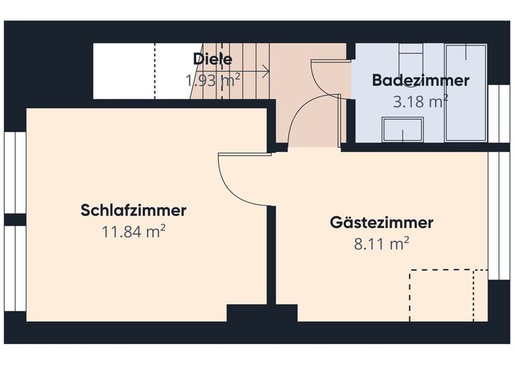 Hastedt | Vermietetes Reihenmittelhaus im beliebten "Klein Mexico" – S&amp;P | Grundriss Obergeschosss