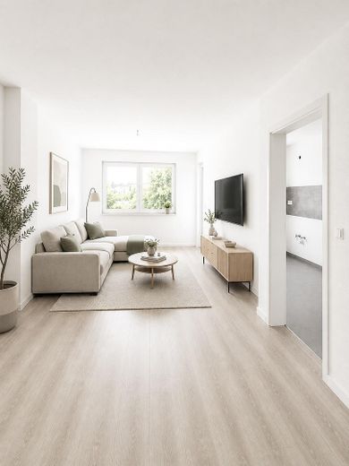 Modernized 3.5-room apartment with balcony and underfloor heating – Einrichtungsbeispiel