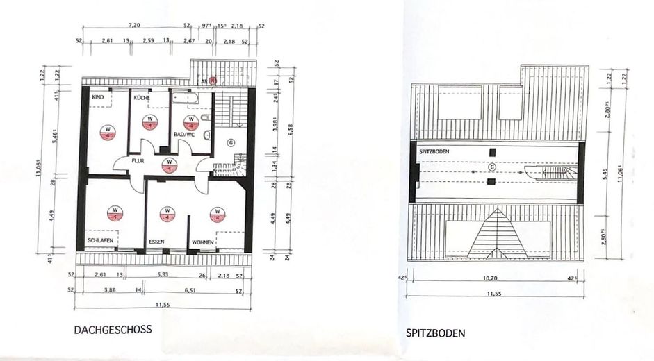 Appartamento DG di 3 locali a Gladbeck con EBK – Grundrisse