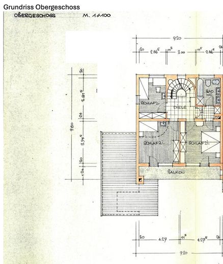 Prachtig uitzicht op de Alpen in het rustige Oberbeuren: twee-onder-een-kapwoning van 216 m² met grote tuin op het zuiden & open haard – Grundriss Obergeschoss