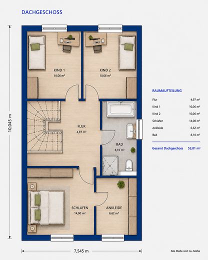 Advance announcement: turnkey single-family house near the lake – Obergeschoss