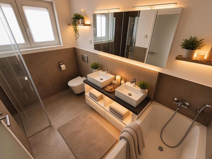 Modernes Doppelhaus in Hochheim in bester Lage / Stunning Semi-Detached Home in a Prime Location – 1OG: Badewanne inklusive