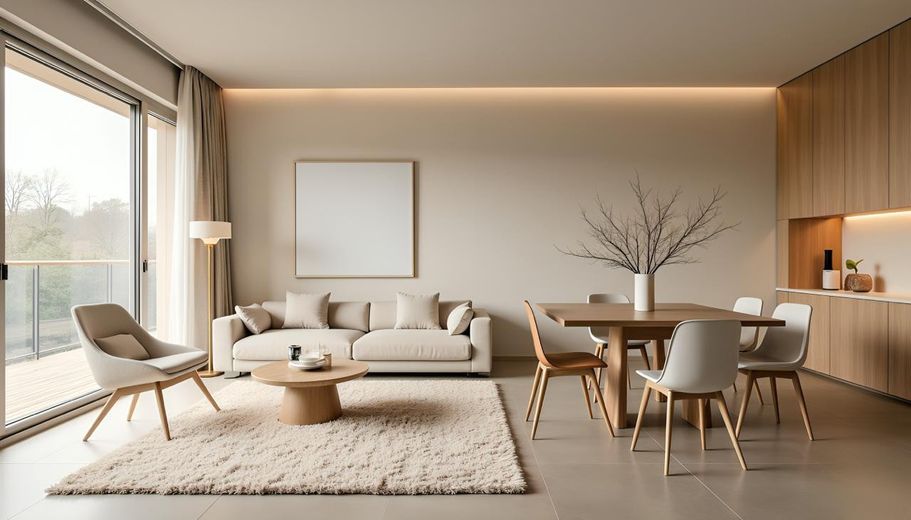 Wohnen über den Dingen – exklusives Penthouse mit Dachterrasse und traumhaftem Waldblick – Beispiel Wohnen/Essen