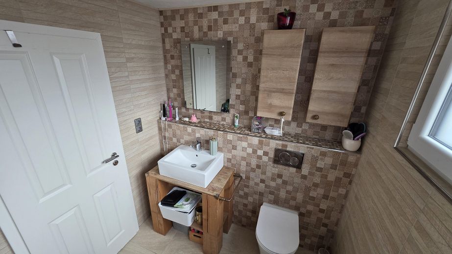 Einfamilienhaus mit Garten in ruhiger Wohnlage – WC/Spiegel/Waschbecken