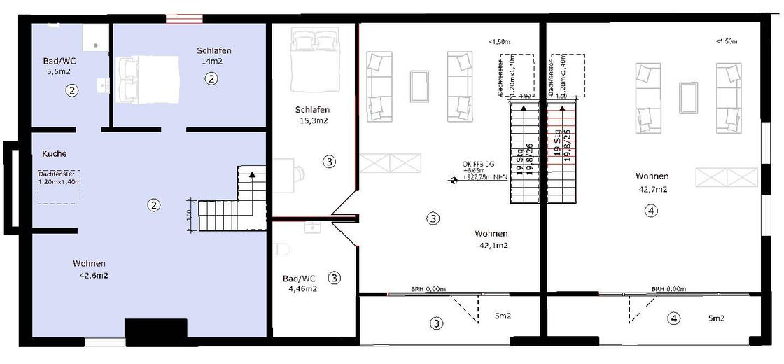 prachtig maisonnette-appartement energieklasse A+ – Grundriss oben