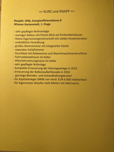 Freie Zweiraumwohnung Wismar Gartenstadt courtagefrei – Kurz und Knapp