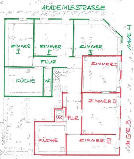 Vermietetes Wohn- und Geschäftshaus mit 10 Einheiten, Top-Rendite in guter Lage – Grundriss 1.OG