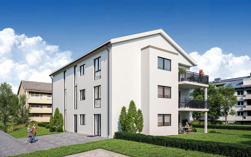 Erstbezug: Barrierefreie Neubauwohnung im 1. OG mit großem Balkon in ruhiger Lage an der Elz (W4) – Außenansicht