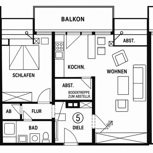 Gemütliche 2-Zimmer-Dachgeschosswohnung mit Balkon und Einbauküche in ruhiger Lage – Foto 14