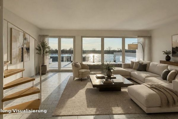 1. Rheinlage: Lichtdurchflutete Maisonette-Wohnung mit Rheinblick