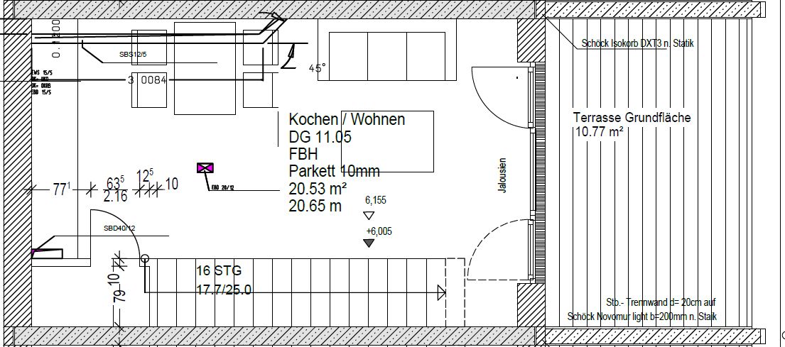 Grundriss Wohnen, Dachterrasse