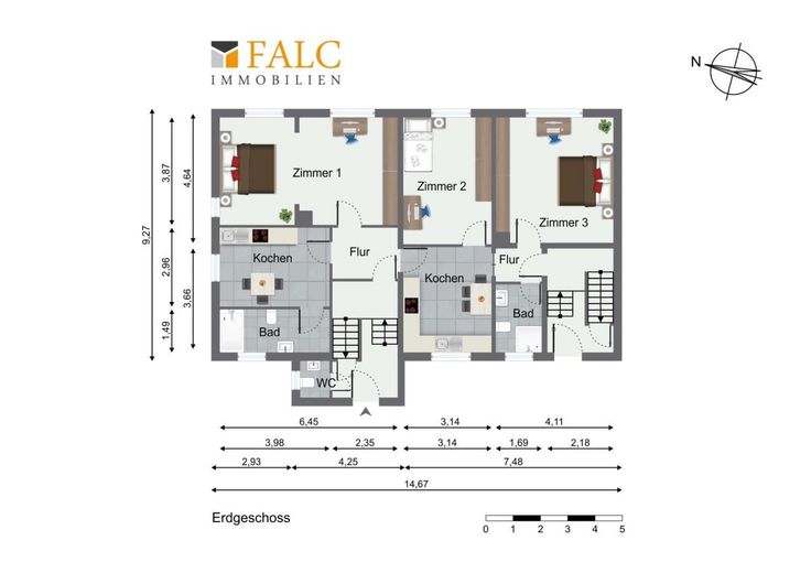 2 auf einen Streich, Renditepotenzial hoch - FALC Immobilien – Erdgeschoss