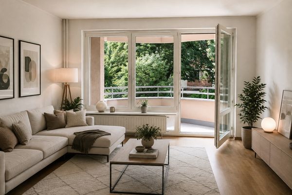 Vivir rodeado de naturaleza en el centro de Berlín | Amplio piso de 2 habitaciones con balcón y plaza de garaje subterráneo | sin comisión