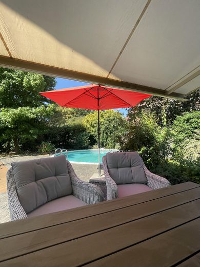 Freistehendes EFH mit Pool, Carport & ca. 1.000 m² Grundstück – provisionsfrei in Vechta – Terassenblick