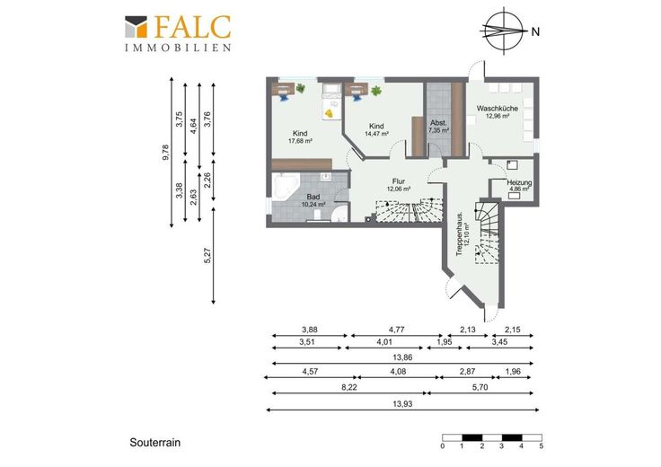 Lieblingsplatz auf zwei Ebenen - FALC Immobilien – Souterrain