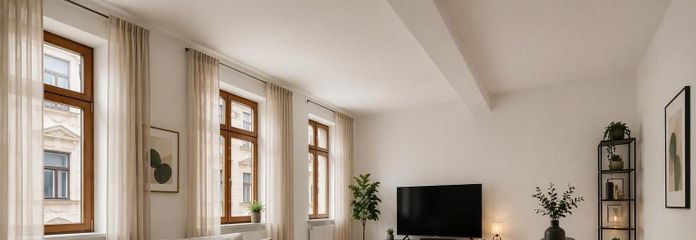 Stylish Period Apartment in the Heart of Schwabach – Urban Living with Historic Charm – Wohnzimmer KI