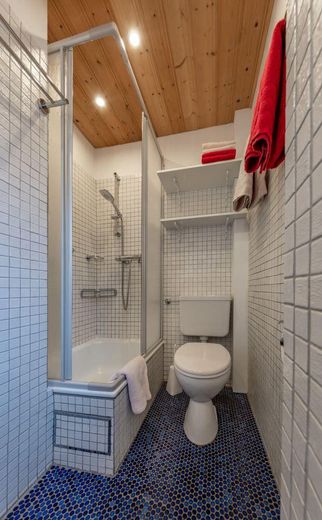 Appartement meublé d’une pièce dans un emplacement privilégié au bord du Schliersee – location de 1 à 6 mois – Bad mit Dusche und Fenster