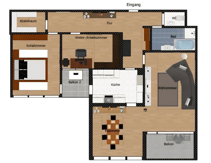 Bezugsfreie 4-Zi.-Wohnung inkl. TG-Stellplatz & Traumaussicht! – Grundriss 2D