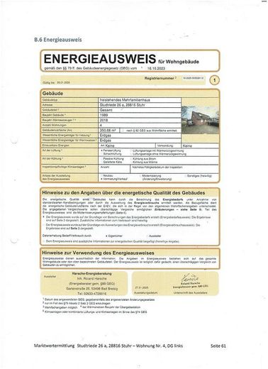 Neuer Preis! v. Privat  3-Zi. mit Garten in Brinkum, Stuhr – Energieausweis/Bedarf