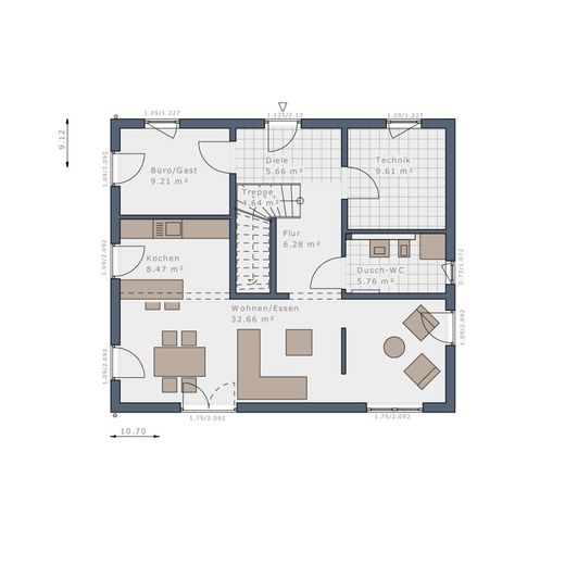 Architektonische Brillanz: Entdecken Sie das ideale Zuhause für Anspruchsvolle – Grundriss Erdgeschoss