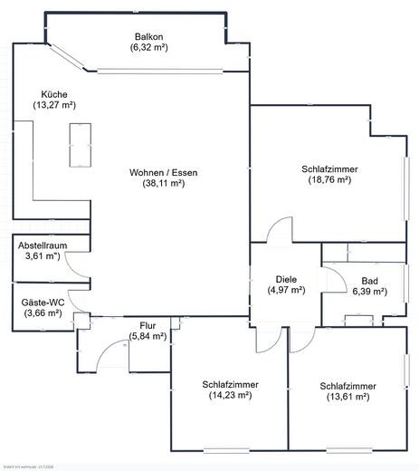 122m2 - 4.5-room condominium | Bright | Spacious | + Extras – Grundriss