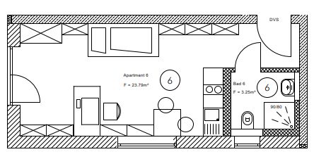 Grundriss Apartment Nr. 6