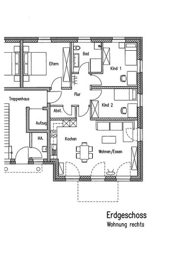 Villa- Johanna Erdgeschosswohnung zu vermieten – Grundriss EG rechts