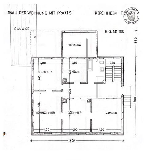 Quiet 5-room period apartment with garden in Kirchheim/Teck – Grundriss EG