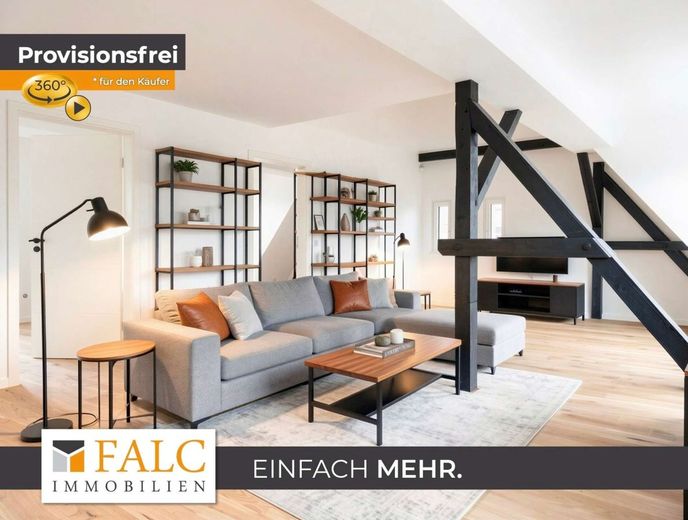 SAARN: Licht, Luft und Loft-Feeling - sanierte 3-Zimmer-Dachgeschosswohnung mit Balkon – Wohnbereich