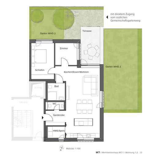 Neubau WHG 1.2 - M7/1 - Erdgeschoss - 91m² – Foto 2
