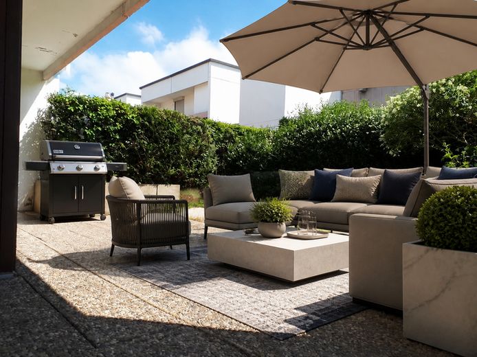 Provisionsfrei: Hochwertige 3-Zimmer-Wohnung mit Balkon, Terrasse, Garten und Sauna – TERRASSE/GARTEN