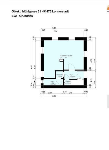 Modernisiertes Einfamilienhaus mit separatem Wohnbereich und großem Garten in Lonnerstadt – EG - Haupt Wohnzimmer/Kueche