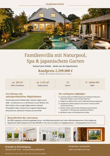 Familienvilla mit Naturpool, Spa und japanischem Garten – Foto 2