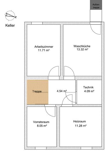 Sogno per la famiglia ai margini del bosco - casa a schiera completamente ristrutturata con terrazza soleggiata e possibilità di ampliamento – Grundriss UG