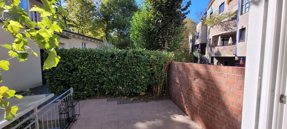 السكن مع إطلالة مباشرة على Hundertwasserhaus – طابع تاريخي في Bad Soden am Taunus – 2.Terasse Blick auf 100WasserH