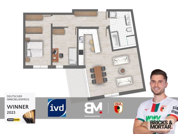 Drei-Zimmer Wohnung im 1.OG mit Balkon – Foto 1