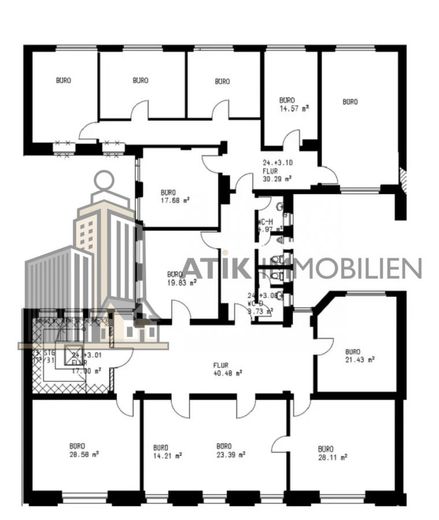 ATIK: Moderne Büroflächen in der Augustaanlage - Hochwertig ausgestattet – Grundriss